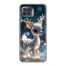 Яркий чехол для OPPO Reno 4 Lite с Зимними Оленятами – Блистающий оленёнок