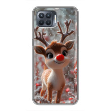 Яркий чехол для OPPO Reno 4 Lite с Зимними Оленятами
