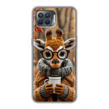 Печатный чехол «Зверята с кофе» для OPPO Reno 4 Lite – Жираф с кофе
