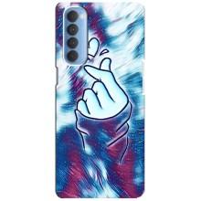 Чехол с принтом для Oppo Reno 4 Pro (AlphaPrint - Знак сердечка)