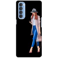 Чехол с картинкой Модные Девчонки Oppo Reno 4 Pro – Девушка со смартфоном