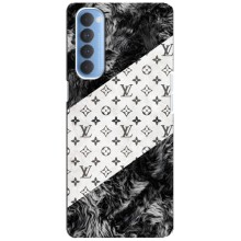 Чехол Стиль Louis Vuitton на Oppo Reno 4 Pro (LV на белом)