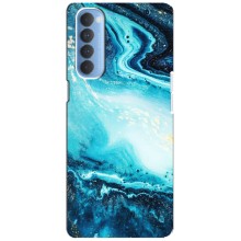 Мраморный чехол на Oppo Reno 4 Pro (VPrint) (Голубой мрамор)