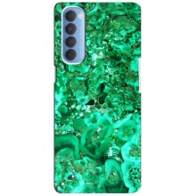 Мраморный чехол на Oppo Reno 4 Pro (VPrint) (Салатный Мрамор)
