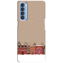 Новогодние, Праздничные Чехлы для Oppo Reno 4 Pro - 2024 год (Зимний город)