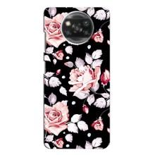 Чохли з квітами для Oppo Reno 4 (VPrint) (Квіти на чорному)