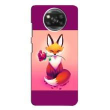 Чехлы с картинкой Лисички для Oppo Reno 4 (VPrint) (Лисичка с розочкой)