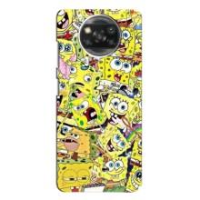 Чехол Губка Боб для Оппо Рено 4 (Эмоции Спанч Боба)
