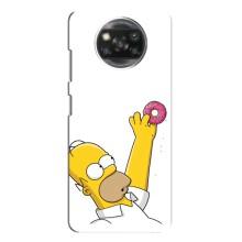 Чехол с Симпсонами для Oppo Reno 4 (VPrint) (Гомер с пончиком)