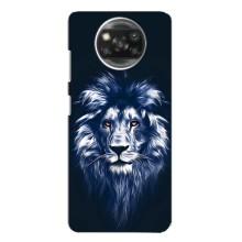 Чехол со Львом для Oppo Reno 4 (VPrint) (Синий Лев)
