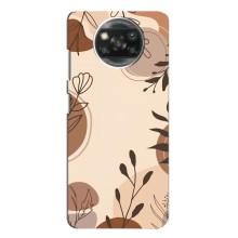Чохол з квітковим принтом на Оппо Рено 4 – Коричневі квіти