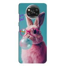 Чохол з принтом стильні тварини для Оппо Рено 4 – Кролик в окулярах