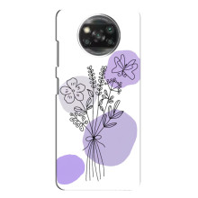 Силиконовый чехол с принтом в цветах на Oppo Reno 4 – Фиолетовый букет