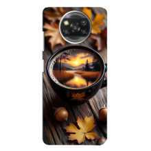 Чехол с уникальным дизайном «Осень с кофе» для Oppo Reno 4 – Тёмный кофе