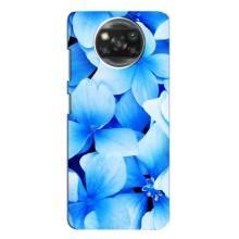 Силіконовий бампер з принтом (квіточки) на Оппо Рено 4 (Сині квіти)