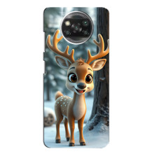Яскравий чохол для Oppo Reno 4 з Зимові Оленята – Оленятко в лісі
