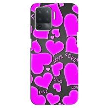 Чехлы для любимой на OPPO Reno 5 Lite 
				 літерами та цифрами українською: ОППО Рено 5 Лайт (VPrint) (Pink hearts)