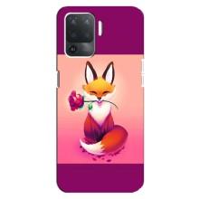 Чохли з картинкою Лисичка для OPPO Reno 5 Lite (VPrint) (Лиса з трояндою)