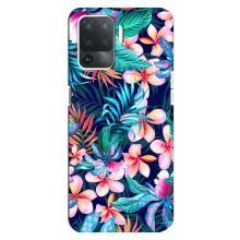 Чохол для OPPO Reno 5 Lite 
				 літерами та цифрами українською: ОППО Рено 5 Лайт - з принтом (Дизайнерські) (AlphaPrint) (Мальовничі квіти)