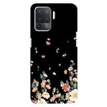 Чохол для OPPO Reno 5 Lite 
				 літерами та цифрами українською: ОППО Рено 5 Лайт - з принтом (Дизайнерські) (AlphaPrint) (Маленькі квіти)