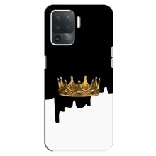 Чехол (Корона на чёрном фоне) для Оппо Рено 5 Лайт – Золотая корона