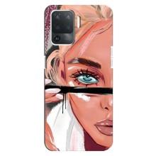 Чехол с печатью для OPPO Reno 5 Lite - (Мода) (AlphaPrint) (Макияж)