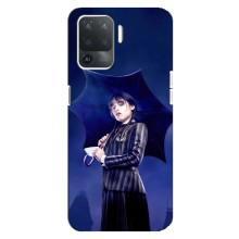 Чехлы Венсдей на OPPO Reno 5 Lite Уэнсдей (AlphaPrint) (Уэнздей с зонтом)