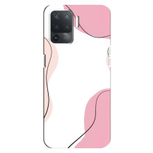 Чохол квітковий дизайн для OPPO Reno 5 Lite – Рожевий фон