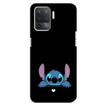 Чехол с принтом Стич на OPPO Reno 5 Lite – Стич на черном