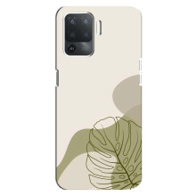 Силконовий чохол з принтом в квітах на OPPO Reno 5 Lite (Монстера зелена)