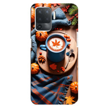 Чехол с уникальным дизайном «Осень с кофе» для OPPO Reno 5 Lite – Кофе и тыквы