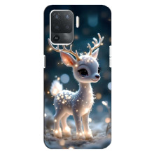 Яркий чехол для OPPO Reno 5 Lite с Зимними Оленятами – Блистающий оленёнок