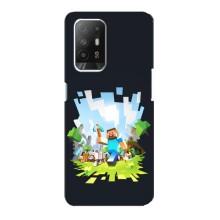 Чохол Майнкрафт на Oppo Reno 5z (AlphaPrint) Minecraft (персонажі Minecraft)