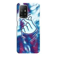 Чехол с принтом для Oppo Reno 5z (AlphaPrint - Знак сердечка) – Радужное сердце