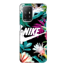 Силиконовый Чехол на Oppo Reno 5z с картинкой Nike – Цветочный Nike