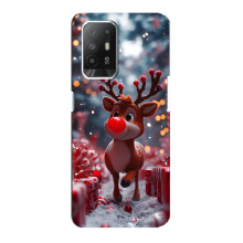 Яркий чехол для Oppo Reno 5z с Зимними Оленятами – Олень среди подарков