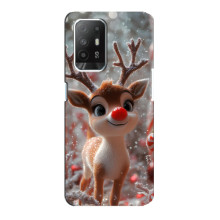 Яркий чехол для Oppo Reno 5z с Зимними Оленятами