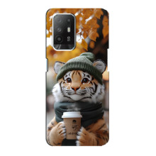 Печатный чехол «Зверята с кофе» для Oppo Reno 5z – Тигр с кофе