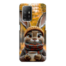 Печатный чехол «Зверята с кофе» для Oppo Reno 5z – Зайчик с кофе