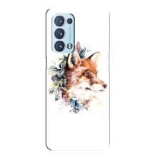 Чохли з картинкою Лисичка для Oppo Reno6 Pro Plus 5G (VPrint) (Лиса в квітах)