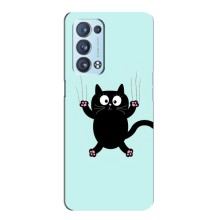 Чохол з принтом для Oppo Reno6 Pro Plus 5G (AlphaPrint) Модні коти (Падаючий кіт)