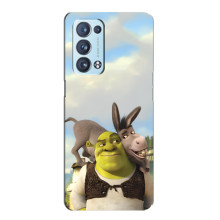 Чехол с мультфильмом Шрек на Oppo Reno6 Pro Plus 5G – Шрек и осел