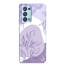Силиконовый чехол с принтом в цветах на Oppo Reno6 Pro Plus 5G – Фиолетовый дизайн