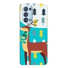 Силіконовий бампер з картинкою звірів для Oppo Reno6 Pro Plus 5G (Олень із шарфом)