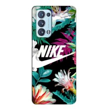 Силиконовый Чехол на Oppo Reno6 Pro Plus 5G с картинкой Nike – Цветочный Nike