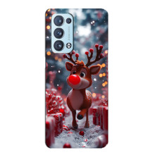 Яркий чехол для Oppo Reno6 Pro Plus 5G с Зимними Оленятами – Олень среди подарков