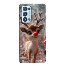 Яркий чехол для Oppo Reno6 Pro Plus 5G с Зимними Оленятами