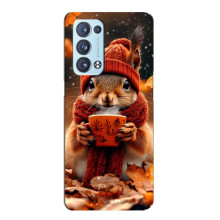 Друкований чохол 'Звірята з кавою' для Oppo Reno6 Pro Plus 5G – Білка з кавою