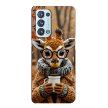 Друкований чохол 'Звірята з кавою' для Oppo Reno6 Pro Plus 5G – Жираф з кавою