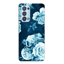 Чехлы (ART) Цветы на Oppo Reno6 Pro 5G (VPrint) (Голубые Бутоны)